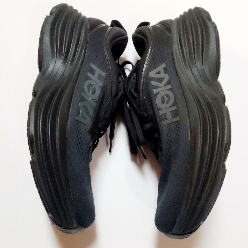 Hoka One One W Bondi 8 9.5B Black Running Shoes 1127952 BBLC